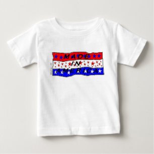 Camiseta Para Bebê Feito no t-shirt da criança de América