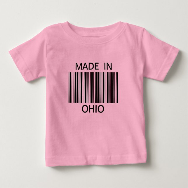 Camiseta Para Bebê Feito no t-shirt de Ohio (Frente)