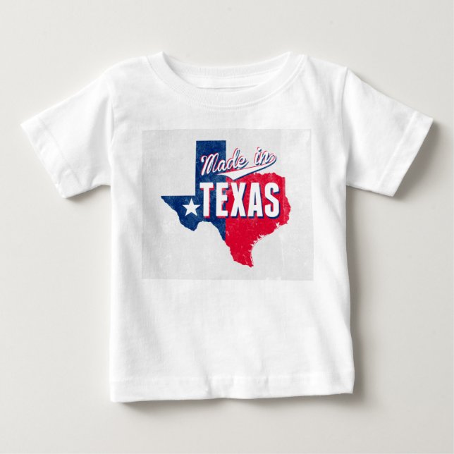Camiseta Para Bebê "Feito no Texas" (Frente)