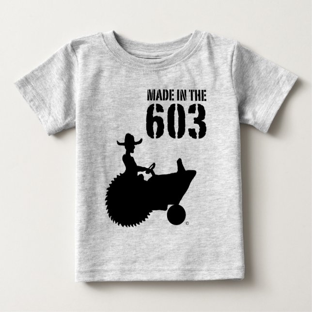 Camiseta Para Bebê Feito nos 603 (Frente)