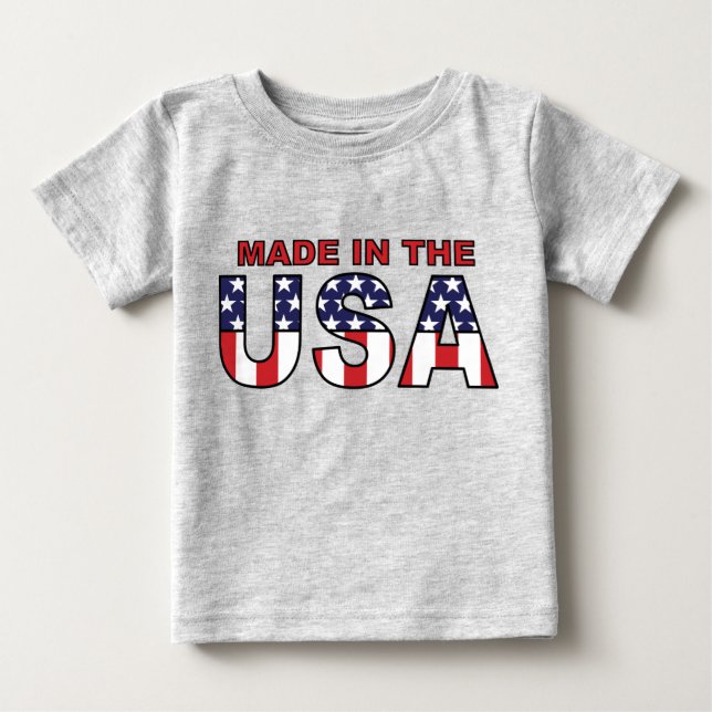 Camiseta Para Bebê Feito nos EUA (Frente)