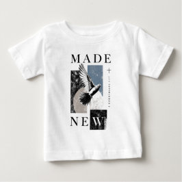 Camiseta Para Bebê Feito Novo 2 Coríntios 5:17 Batismo de Pomba Bruta