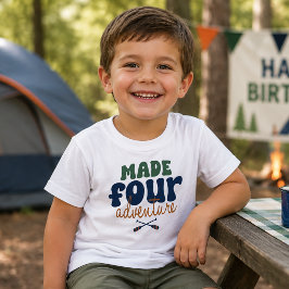 Camiseta Para Bebê Feito para Aventura 4º Aniversário