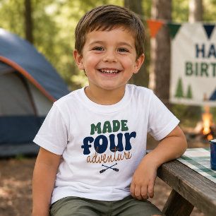 Camiseta Para Bebê Feito para Aventura 4º Aniversário