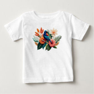 Camiseta Para Bebê Felicidade tropical: Fusão vibrante da Flora