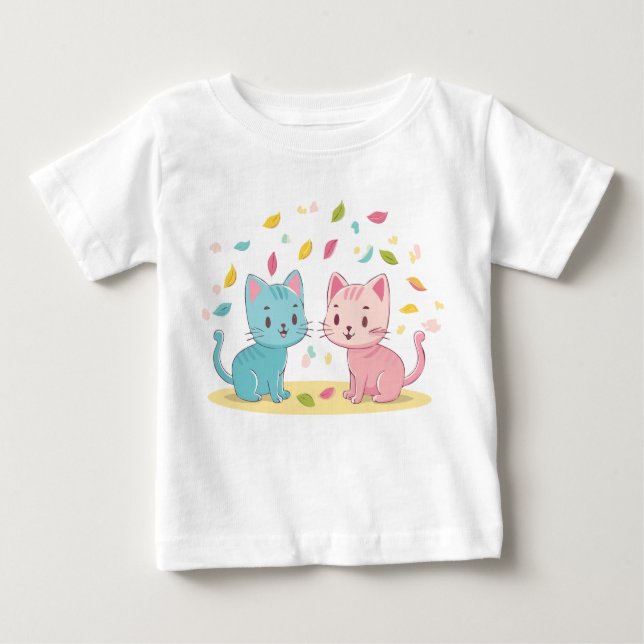 Camiseta Para Bebê Felinos (Frente)