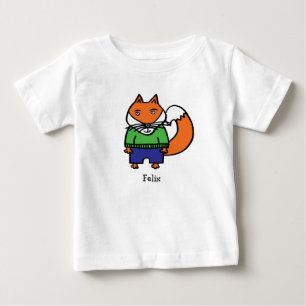 Camiseta Para Bebê Felix a Raposa Personalizado