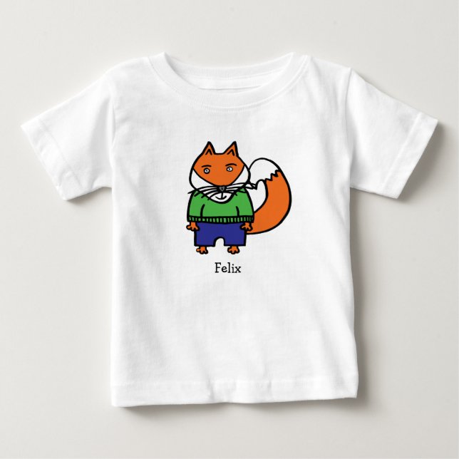 Camiseta Para Bebê Felix a Raposa Personalizado (Frente)