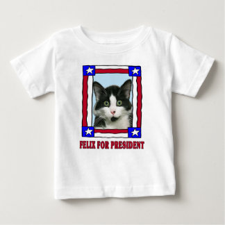 Camiseta Para Bebê Felix louco o gato para o presidente T-shirt