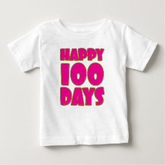 Camiseta Para Bebê Feliz 100 dias - Bebê Celebrando 100 dias