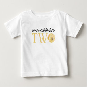 Camiseta Para Bebê Feliz 2º aniversário Abelha Doce para ser Dois