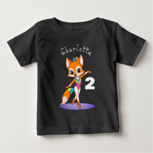 Camiseta Para Bebê Feliz 2º Aniversário Garotinha Dançarina de Ballet
