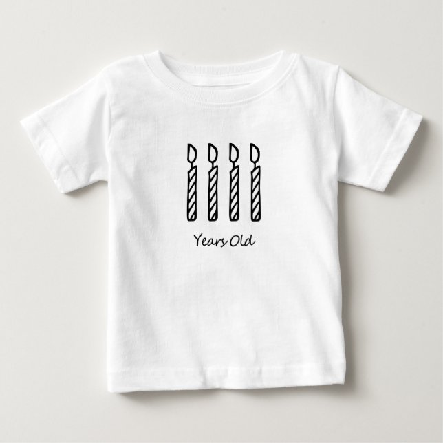 Camiseta Para Bebê Feliz 4º Aniversário (Frente)