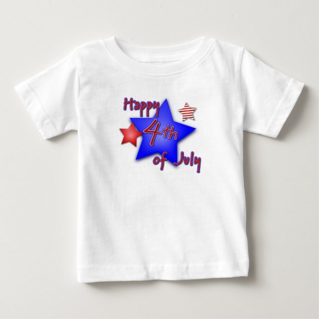Camiseta Para Bebê Feliz 4 de Julho (Frente)