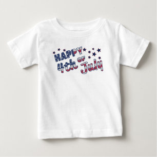 Camiseta Para Bebê Feliz 4 de julho