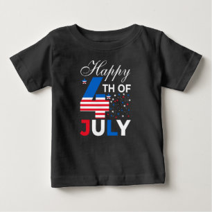Camiseta Para Bebê Feliz 4 de julho-9816