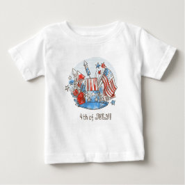 Camiseta Para Bebê Feliz 4 de julho Baby T-Shirt