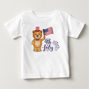 Camiseta Para Bebê Feliz 4 de julho Baby T-Shirt