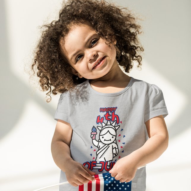 CAMISETA PARA BEBÊ FELIZ 4 DE JULHO DIA DA INDEPENDÊNCIA (Criador carregado)