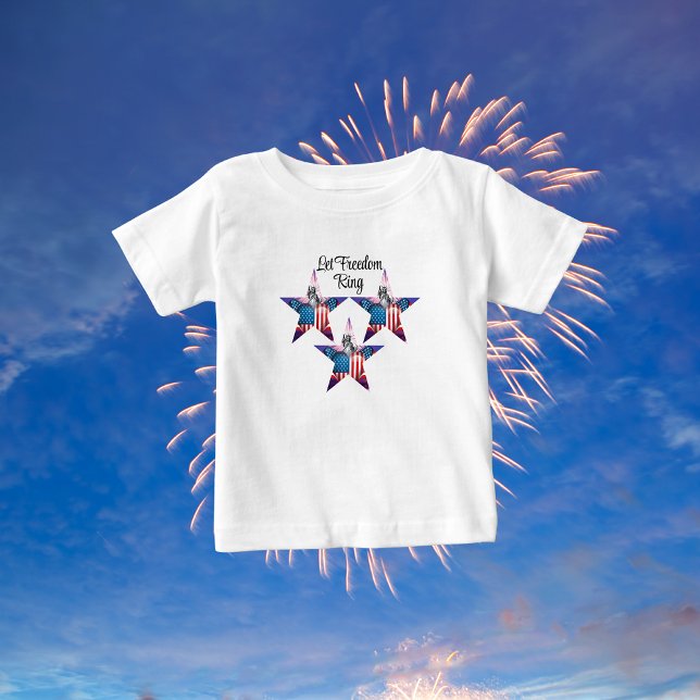 Camiseta Para Bebê Feliz 4 de julho "Let Freedom Ring" T-Shirt (Criador carregado)