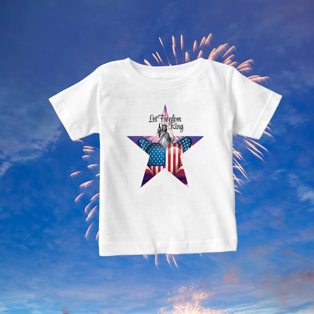 Camiseta Para Bebê Feliz 4 de julho "Let Freedom Ring" T-Shirt (Criador carregado)