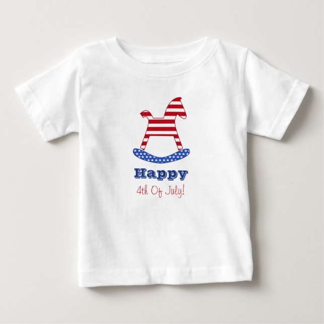 Camiseta Para Bebê Feliz 4o julho caçoa o t-shirt (Frente)
