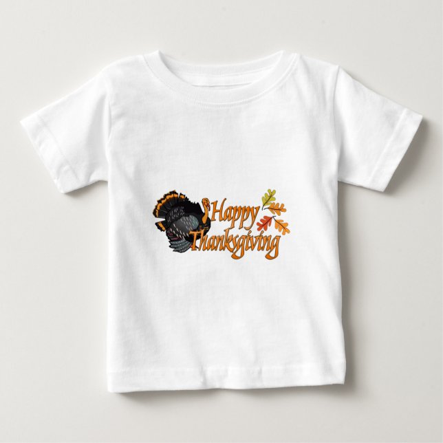 Camiseta Para Bebê Feliz Ação de Graças (Frente)