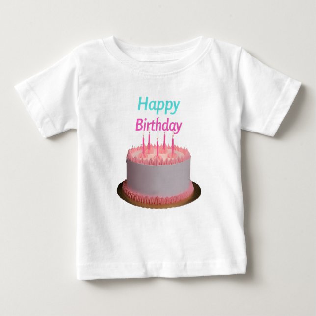 Camiseta Para Bebê feliz aniversário (Frente)