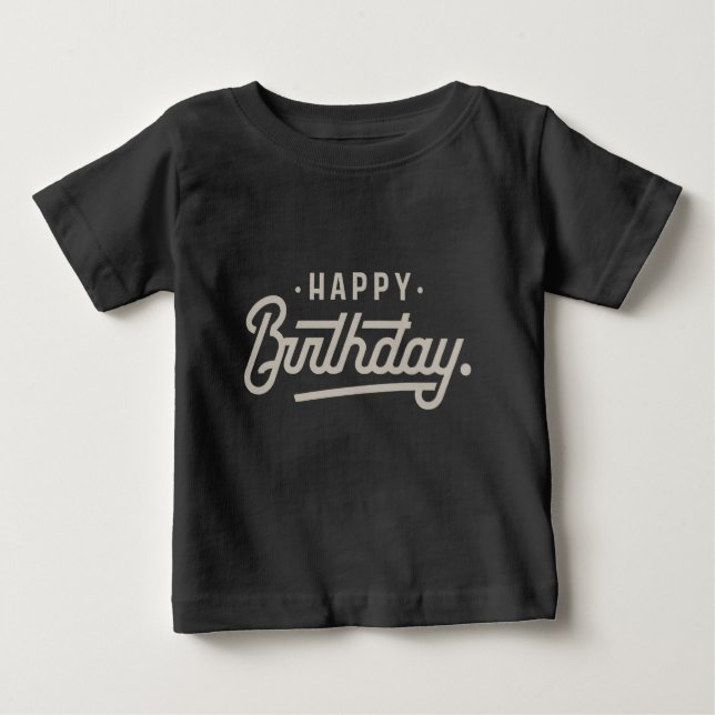 Camiseta Para Bebê Feliz aniversário (Frente)