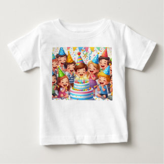 Camiseta Para Bebê Feliz aniversário