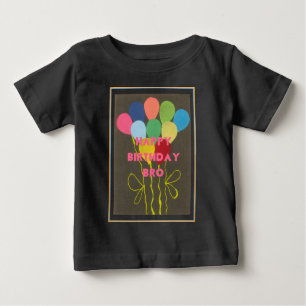 Camiseta Para Bebê Feliz Aniversário Bro Art Impressão