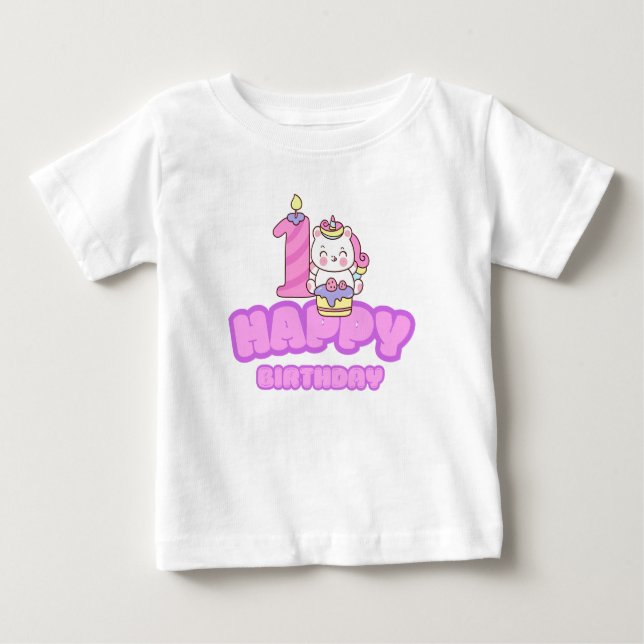 Camiseta Para Bebê Feliz aniversário da rua (Frente)