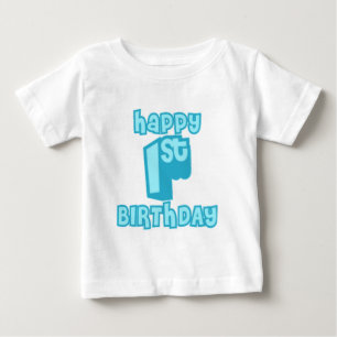 Camiseta Para Bebê Feliz aniversário do primeiro aniversario - Festa