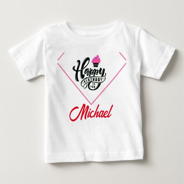 Camiseta Para Bebê Feliz Aniversário Especial Cute Personalizado (Frente)