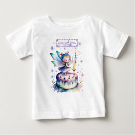 Camiseta Para Bebê Feliz aniversário Fada 01