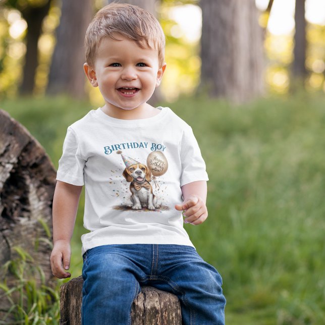 Camiseta Para Bebê Feliz Aniversário Honorário Beagle Dog Personaliza (Criador carregado)