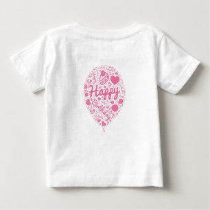 Camiseta Para Bebê Feliz Aniversário Ladu T-Shirt