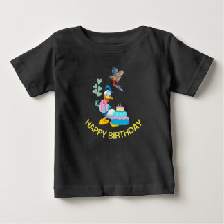 Camiseta Para Bebê "Feliz Aniversário para Bebês - Soft Fine Jersey