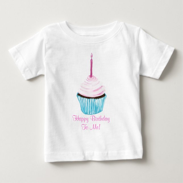 Camiseta Para Bebê Feliz Aniversário Para Mim Tee (Frente)