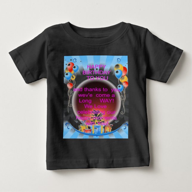 Camiseta Para Bebê Feliz aniversário para você (Frente)