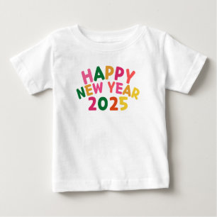 CAMISETA PARA BEBÊ FELIZ ANO NOVO 2025