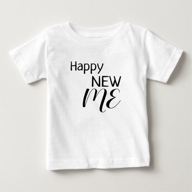 Camiseta Para Bebê Feliz Ano Novo Eu (Frente)