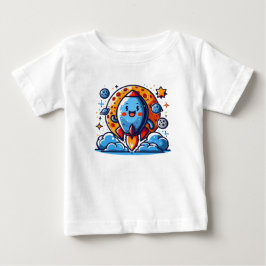 Camiseta Para Bebê Feliz Aventura Rocket