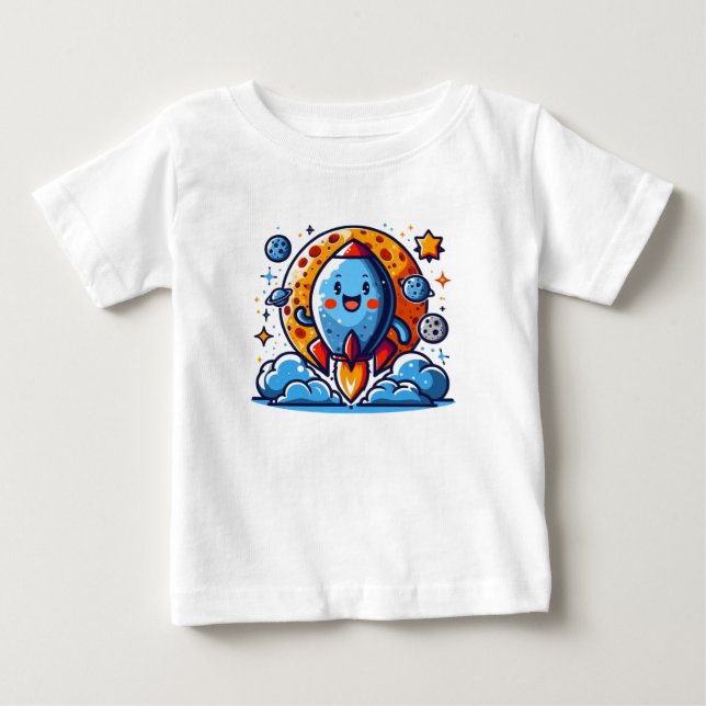 Camiseta Para Bebê Feliz Aventura Rocket (Frente)