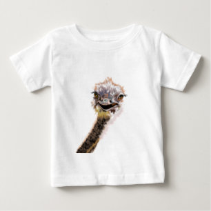 Camiseta Para Bebê Feliz avestruz