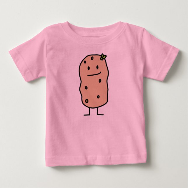 Camiseta Para Bebê Feliz Batata Sorridente (Frente)