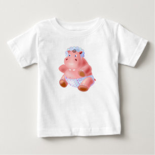 Camiseta Para Bebê Feliz Bebê Hippo - Bonito - Desenho