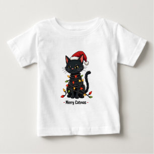 Camiseta Para Bebê Feliz Catmas Engraçado Natal Felino, Pão de Gato