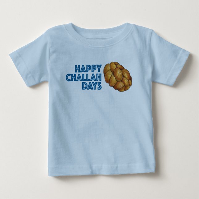 Camiseta Para Bebê Feliz Challah Days Hanukkah Chanukah Holiday (Frente)