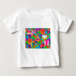 Camiseta Para Bebê feliz cocô de aniversário emoji